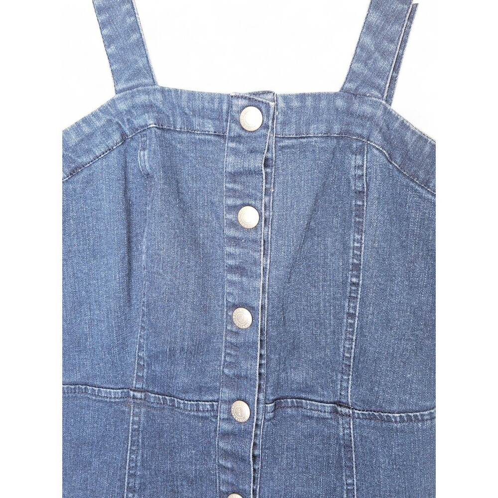 AG Adriano Goldschmied Denim Dress Womens Size Large Blue Snap-Front Stretch - Picture 4 of 14